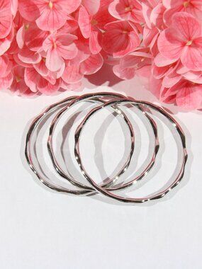 NWOT 3 Silver Tone Bangle Bracelets